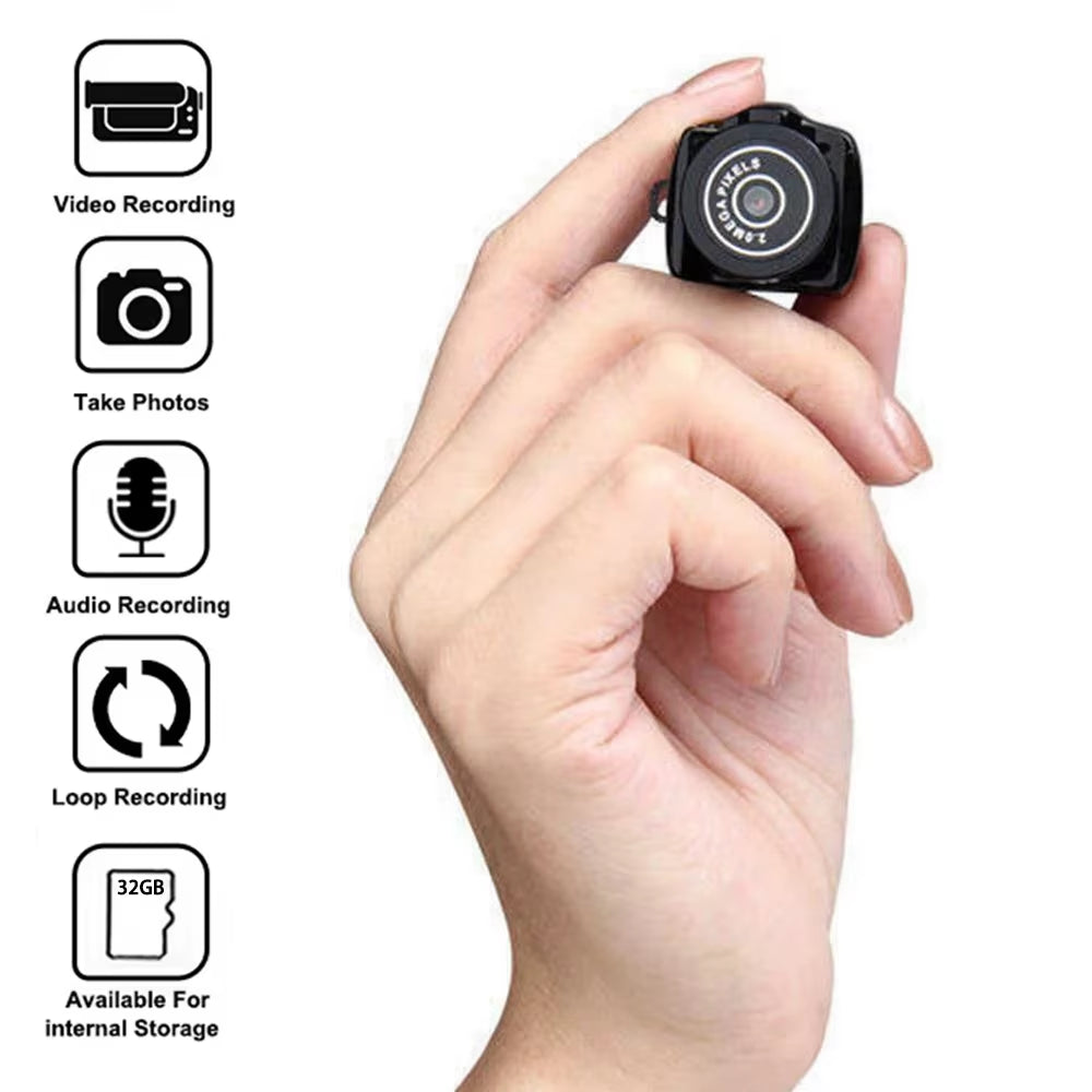 Mini Camera HD Video Audio Recorder Webcam Sport DV DVR Security Mini Cam Pocket Security Monitor Mini Camera with Key Chain